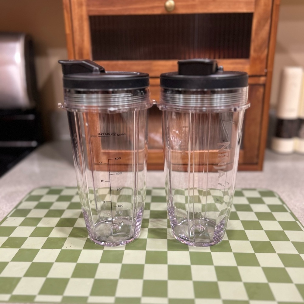 Ninja Clear Blender Cups with Black Lids